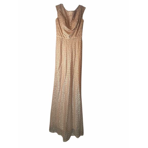 Morilee by Madeline Gardner Rose Gold Sequined Gown - Size 6 - Picture 3 of 16